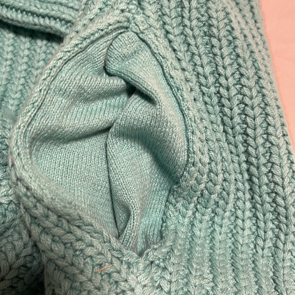 Free people Cardigan  Crochet Sweater size L Turquoise NWOT - Picture 12 of 13